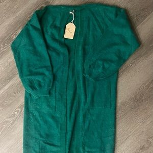 Open Front Fuzzy Knit Duster Cardigan